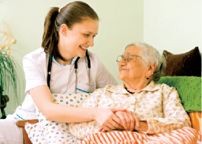 Nurse caring for a patient